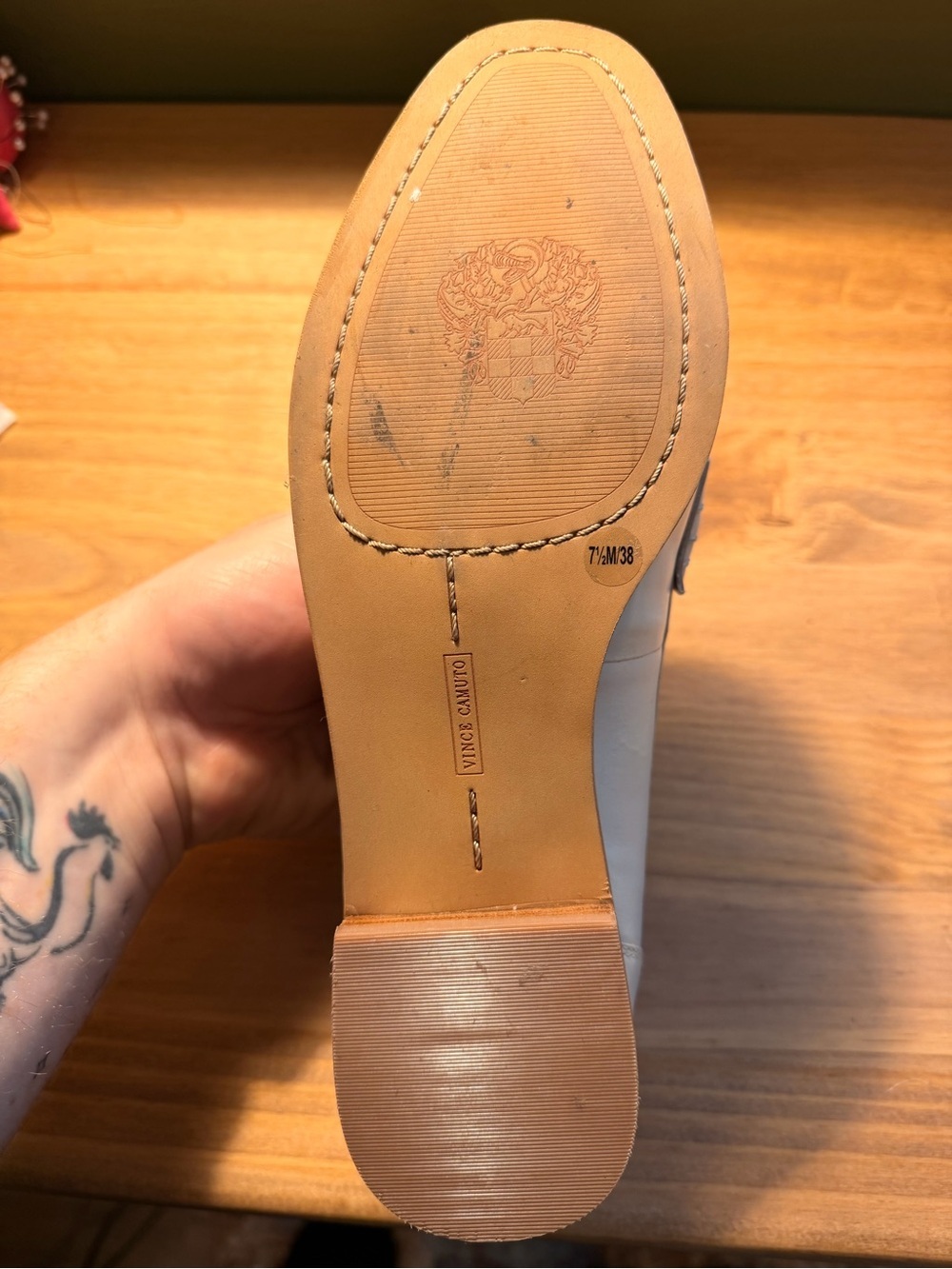 Vince Camuto Cream Leather Tassel Loafers - Picture 5 of 6